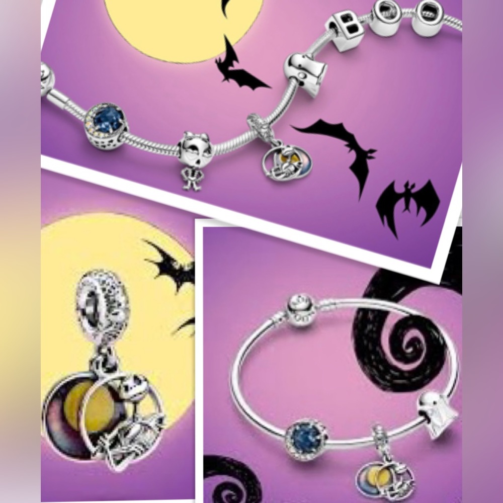 NEW Disney Nightmare Before Christmas NBC Jack Skellington bracelet Silver charm